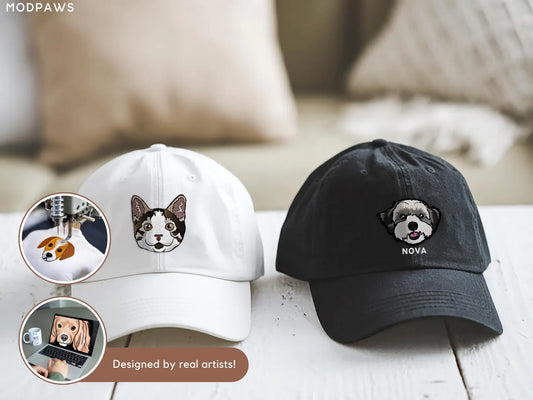 Custom EMBROIDERED Pet Hat Using Pet Photo Personalized